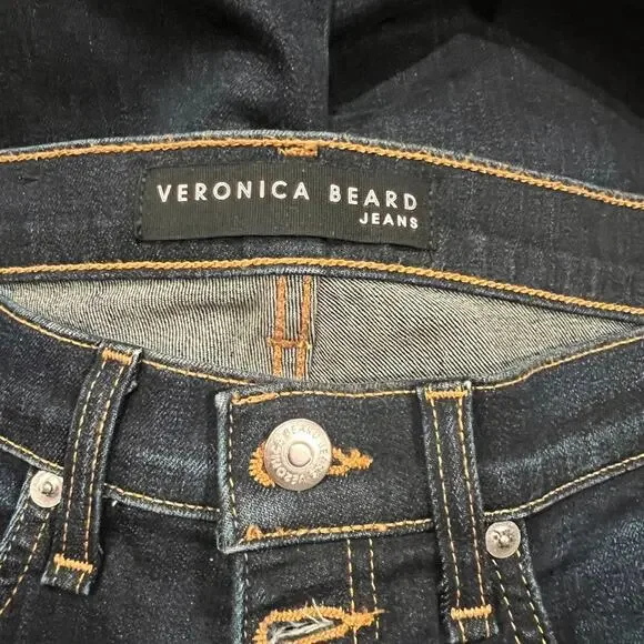 Veronica Beard Carolyn Baby Boot Button Fly Cropped Raw Hem Jeans Size 28 NWT